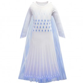 Jelmez - Jégvarázs 2 ruha Gyönyörű Elza jelmez Elsa fehér ruhája Ajándék hajfonattal ( új )