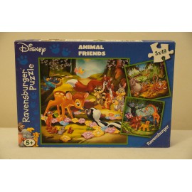 Disney Animal Friends puzzle 3 x 49 db Ravensburger puzzle - Bambi puzzle, Dzsungel könyve puzzle, Oroszlánkirály puzzle