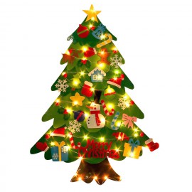 Díszíthető karácsonyfa, filc karácsonyfa, ledes égőkkel - 98 cm magas ( új )