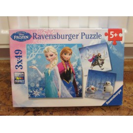 Jégvarázs puzzle 3x49 db-os, Ravensburger Frozen puzzle ( használt )