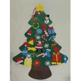 Díszíthető filc anyagú karácsonyfa DIY karácsonyfa 32 dísszel ( új )