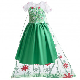 Jelmez - Jégvarázs Elza királynő tavaszi ruhája, zöld Elsa jelmez ( új )