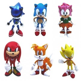 Sonic figura szett, 6 db-os Sonic torta figura szett  ( új )