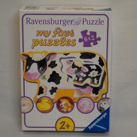 Ravensburger - My first puzzle - első kirakóm Állatok és kicsinyeik 6x2 - ( használt )