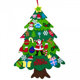 Díszíthető filc anyagú karácsonyfa DIY karácsonyfa 31 tépőzáras dísszel ( új )