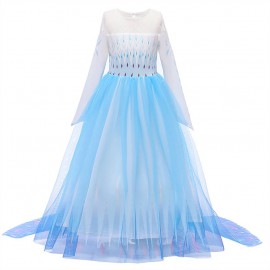 Jelmez - Gyönyörű Elza jelmez fehér - kék tüllös Elsa ruha Jégvarázs 2.( új )