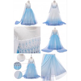 Jelmez - Gyönyörű Elza jelmez fehér - kék tüllös Elsa ruha Jégvarázs 2.( új )